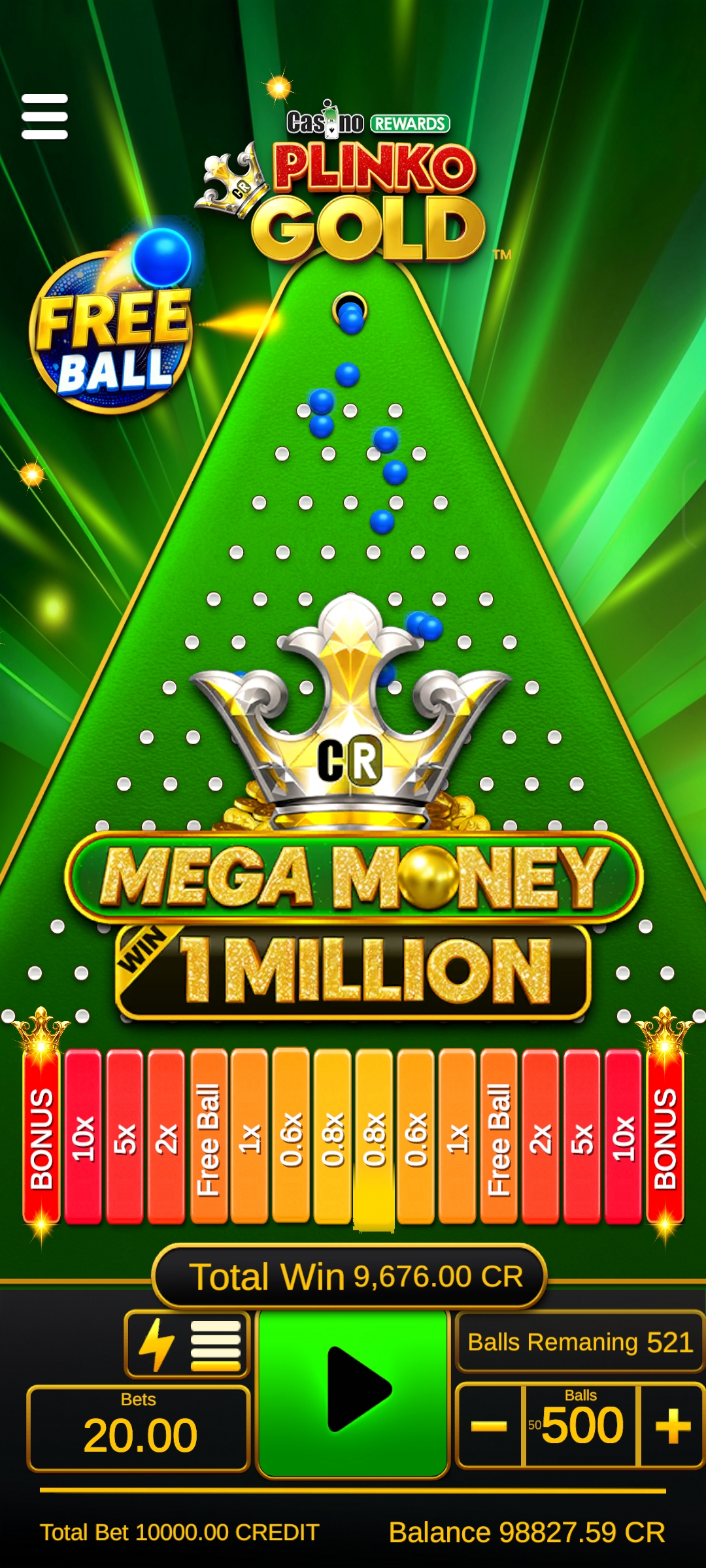Plinko Gold gameplay screenshot